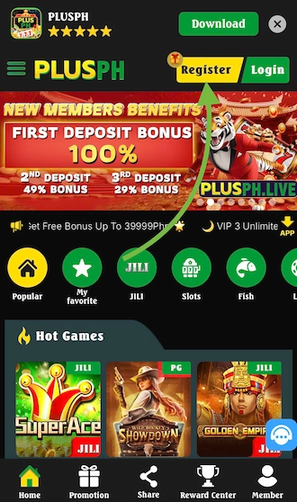 Step 1: Click on the "REGISTER"