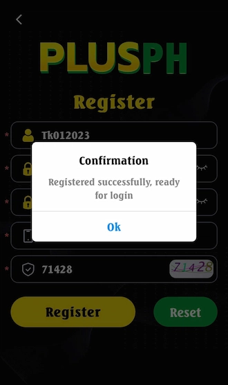 Step 3: Click on Register and confirmation